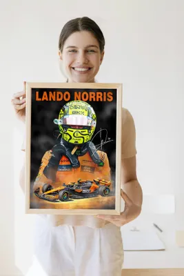 F1-Rennposter Lando Norris McLaren Nr. 4, A3-Druck, Wandkunst
