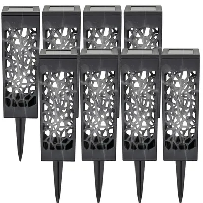 Produktbild von Solar Gartenleuchten LED Wegeleuchten 8er Set Gartenlampen kaltweiß Außenleuchten Solarleuchten mit Dämmerungssensor