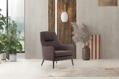 Produktbild von Stoffsessel Sessel Einsitzer Sitzer Polstersessel Braun Ohrensessel