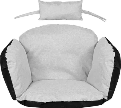Zdjęcie produktu dla Poduszka ogrodowa 112x113 cm na krzesło wiszące bocianie gniazdo wodoodporna jasnoszara