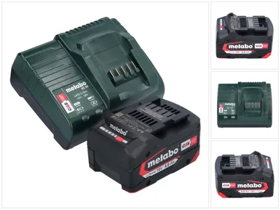 Produktbild von Metabo BASIC SET 1 X 4.0 AH, Batterie- & Ladegerät-Set, Lithium-Ion (Li-Ion), 4 Ah, 18 V, Metabo, Schwarz, Grün