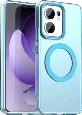 Produktbild von Magnetisch Hülle für Oppo Reno13 F 5G, Schlank Durchscheinend Matt Stoßfest Handyhülle Blau