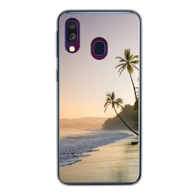 Produktbild von MuchoWow® Handyhülle Schutzhülle Hülle für Samsung Galaxy A40 Strand - Meer - Palme Silikon Softcase Handy Hülle - Handy-Tasche