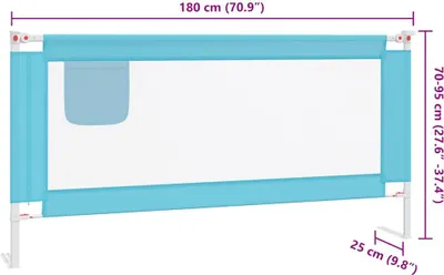 Produktbild von vidaXL Kleinkind-Bettschutzgitter Blau 180x25 cm Stoff