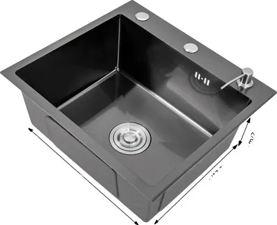 Obrázek produktu pro Kuchyňský dřez, nerezová ocel, protihlukový design, černý