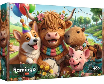 Produktbild von TREFL Puzzle Flamingo: Geburtstagsbü ndel 400 Stü ck