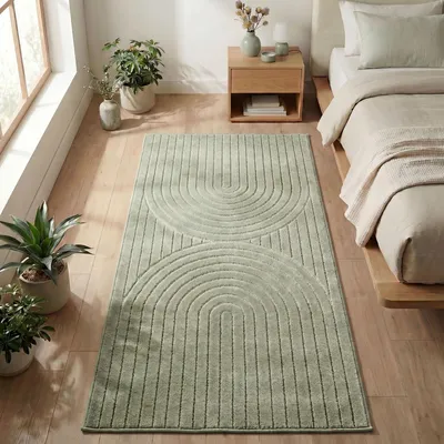 Image de Carpetsale24 Tapis d’Extérieur Design Boho Moderne Effet 3D Résistant aux UV Idéal pour Terrasse Salon et Cuisine, Taille: 80x150 cm
