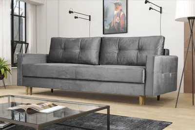 Produktbild von Sofa FLORO mit Schlaffunktion, Bettkasten, DL-Entfaltungssystem - Grau