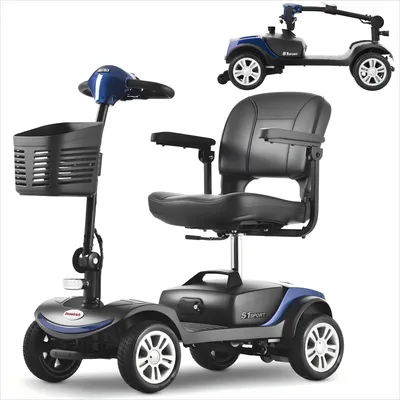Produktbild von LVHOM Senioren Elektromobil mit 300W Motor, Mobilitätsscooter 9-Zoll Reifen, faltbarer Elektroscooter, E-Rollstuhl, Blau