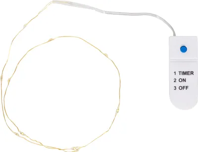 Produktbild von VBS Micro-LED-Lichterkette, goldfarbener Draht, mit Timer 6/18 Std., 10 LEDs