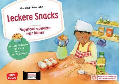 Produktbild von Leckere Snacks: Fingerfood zubereiten nach Bildern. Kamishibai Bildkartenset