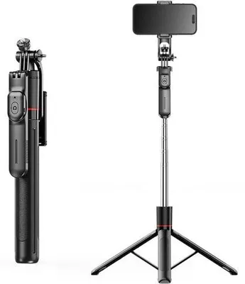 Produktbild von Selbstbildstabilisierende Fotostativ mit Bluetooth-Fernbedienung, ausklappbar, Handyhalter, Selbstbildstabilisierende Fotostativ für Smartphone