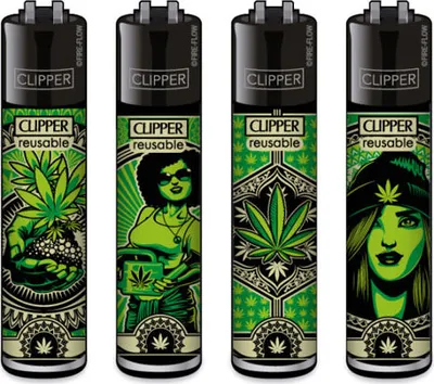 Produktbild von Clipper Reibradfeuerzeuge GRASS ART #2, 4 Stück