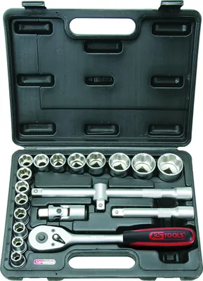 Produktbild von KS Tools 911.0620, Steckschlüssel-Satz, 1/2", 20 Kopf/Köpfe, Chrom-Vanadium-Stahl, 3,3 kg