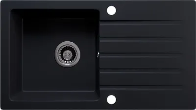Produktbild von LINDBERGH® Granitspüle Schwarz "MEG11" inkl. Siphon Küchenspüle Einbauspüle Küche Spüle