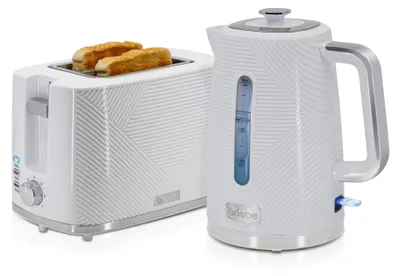 Immagine prodotto di Briebe SKT1170WHT Set Elegance Tostapane 2 fette a fessura larga + Bollitore 1,7L elettrico Bianco