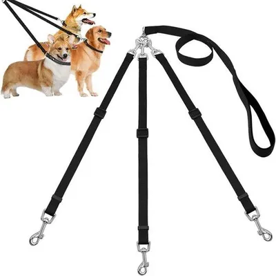 Immagine prodotto di Guinzaglio in nylon regolabile 3 in 1 per passeggiate, addestramento e jogging - Per cani di taglia media e piccola - Adatto per più animali domestici e per 1, 2 o 3 cani