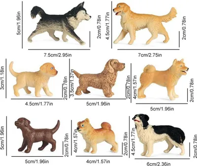Produktbild von 8PCS Hundefiguren Spielset Mini realistische detaillierte Welpenfiguren aus Kunststoff Kuchendeckel Geburtstagsgeschenk für Kinder