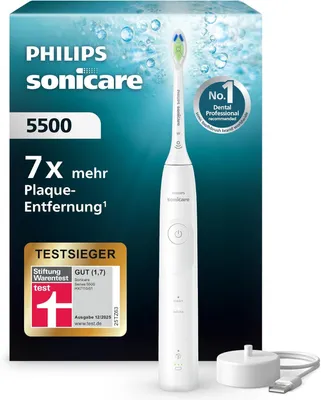 Produktbild von Elektrische Schallzahnbürste HX7110/01 mit 2 Putzmodi, Andruckkontrolle, SmarTimer und Ladegerät für saubere weiße Zähne