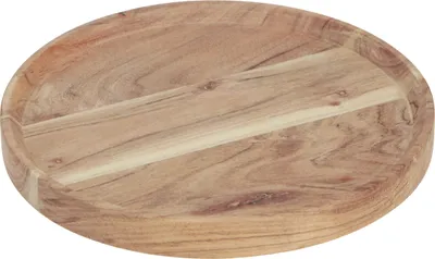 Produktbild von Rundes Holztablett Akazienholz Ø25cm - Schneidebrett, Serviertablett, Deko
