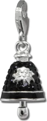 Produktbild von SilberDream schwarz Charm Glocke Zirkonia 925 Silber Charms-Anhänger GSC575S