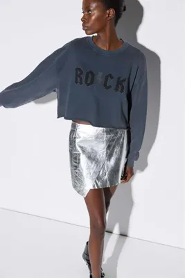 Produktbild von Kurzarm-Sweatshirt mit Rundhalsausschnitt, Anthracite, L