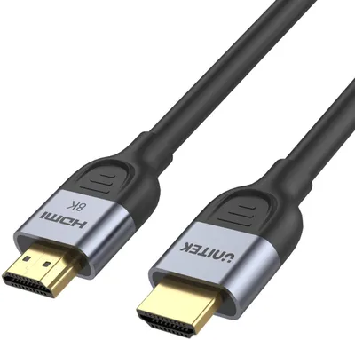 Produktbild von UNITEK C11086GY01-2M, 2 m, HDMI Typ A (Standard), HDMI Typ A (Standard), 48 Gbit/s, Audio Return Channel (ARC), Schwarz, Grau