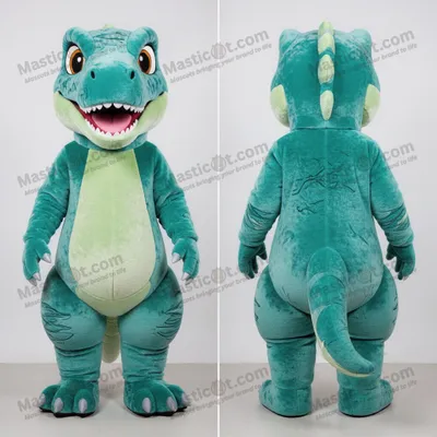Immagine prodotto di Costume da mascotte MASTICOT dinosauro velociraptor in velluto turchese
