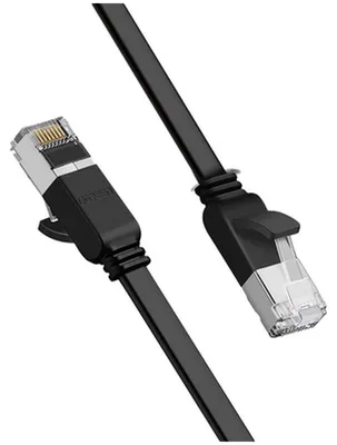 Produktbild von Flaches Patchkabel UTP RJ45 Cat 6 1000Mbps Netzwerkkabel 2m schwarz