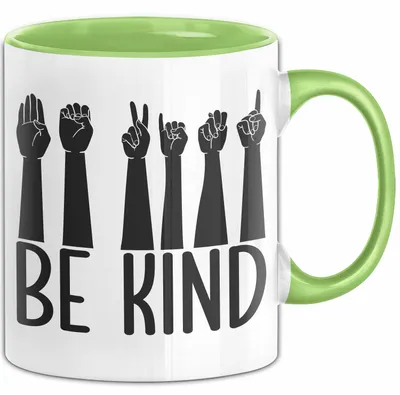 Produktbild von Be Kind Tasse Geschenk Sozialarbeiter Soziale Arbeit Tassen Geschenkidee (Grün)
