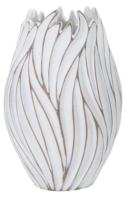 Image de Vase Honduras blanc en résine diamètre 27 cm hauteur 41,5 cm