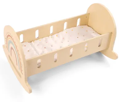 Image de Berceau en bois avec support à bascule pour enfants