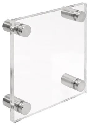 Produktbild von Firmenschild Namensschild Acrylglas 100x100 mm – inkl. 4 Edelstahl-Abstandshalter 13x19 mm Türschild