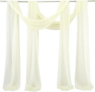 Image de Rideaux en mousseline, lot de 2 - Rideaux en tissu léger - Rideaux de mariage - Décoration - Fond de studio photo - 75 x 600 cm - Tissu de décoration