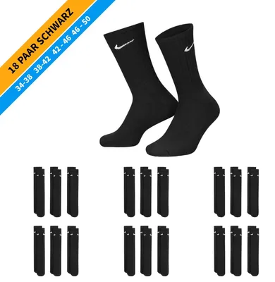 Produktbild von NIKE Socken - Farbe: 18 Paar Schwarz Tennis Socken - Größe: 34-38