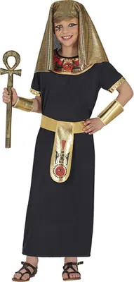 A child wearing an Egyptian queen costume.