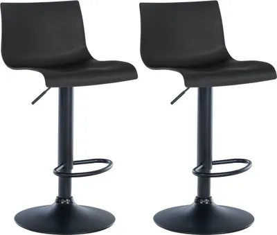 Immagine prodotto di set di 2 sgabelli da bar - stampelle - girevole a 360° con regolazione dell'altezza | Colore: nero | Materiale: plastica