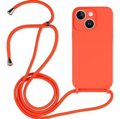Produktbild von Mobigear Lanyard iPhone 14 Silikon Handykette - Orange