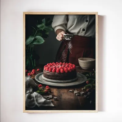 Produktbild von TPFLiving Kunstdruck LW-1736 (OHNE RAHMEN) Poster - Leinwand - Wandbild - Hochauflösender Giclée-Druck, langlebig und hochwertig - Dekoration Küche, Bäckerei, Café - Dessert und Kuchen -  - Größe: 60x80cm