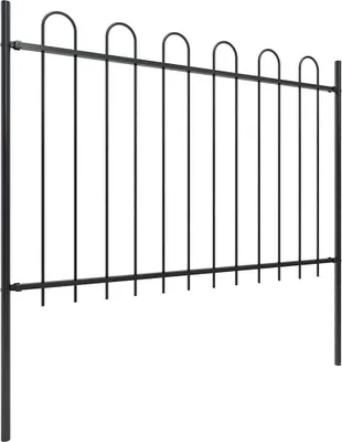 Obrázek produktu pro vidaXL Zahradní plot s kulatým obloukem ocelový 181 x 120 cm černý
