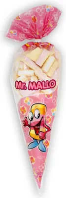 Produktbild von Mr. Mallo Marshmallow Spitzbeutel 12x250g | Schaumzucker Bunte Mischung Geburtstage Karneval Partys | praktisch mit Clip Verschluss