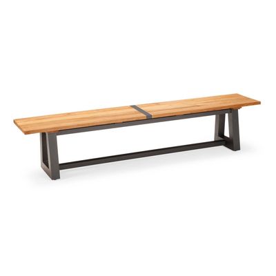 BEST Gartenbank Bank Campione 220x40cm anthrazit/Teakholz anthrazit
