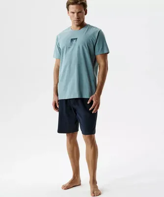 Immagine prodotto di Pigiama da uomo Atlantic, modello classico, blu navy, in 100% cotone, taglia XXL