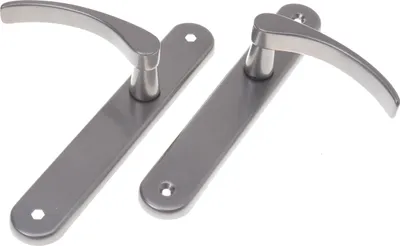 Produktbild von Aqbau® Türdrückerset Langschild Graphit | Türdrücker | Türklinke | Türgriffe | Türbeschlag VL (ohne Schlüsselloch)