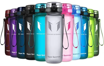 Produktbild von Trinkflasche Tritan Wasserflasche BPA-frei 500 ml Grau