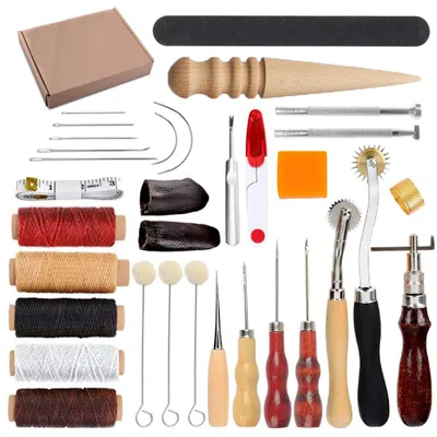 33-teiliges Leder-Handwerkzeug-Set für Nähen & Stanzen