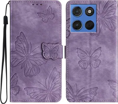 Produktbild von Motorola Edge 70 Hülle - Coverup Schmetterlinge Klapphülle - Violett