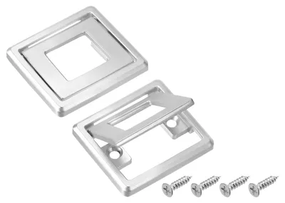 4 Einbauhandgriffe, Lochabstand 32 mm, Silber, Möbelgriffe