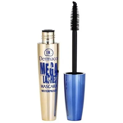 Zdjęcie produktu dla Dermacol Mega Lashes Mascara Waterproof wodoodporna mascara wydłużająca i pogrubiająca rzęsy Black 12,5 ml