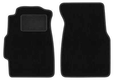 Produktbild von Velours-Fußmatten Vorne passend für Honda Civic VI (Limousine, Bj. 1995-2001) –  schwarz, passgenau, mit Befestigungen set 2 Stk. - STANDARD